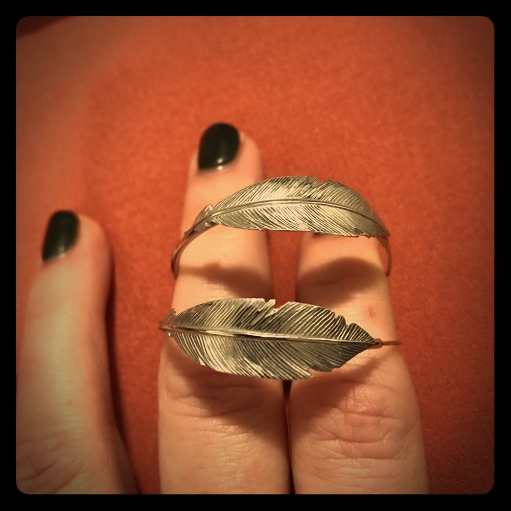 Sterling Silver Feather Hoops